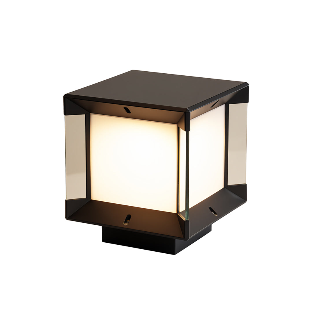 WINTHROP MODERN OUTDOOR PILLAR LANTERN, WEATHERPROOF DESIGN