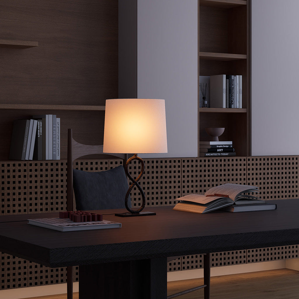 BRAMBLETON BRONZE FABRIC SHADE TABLE LAMP