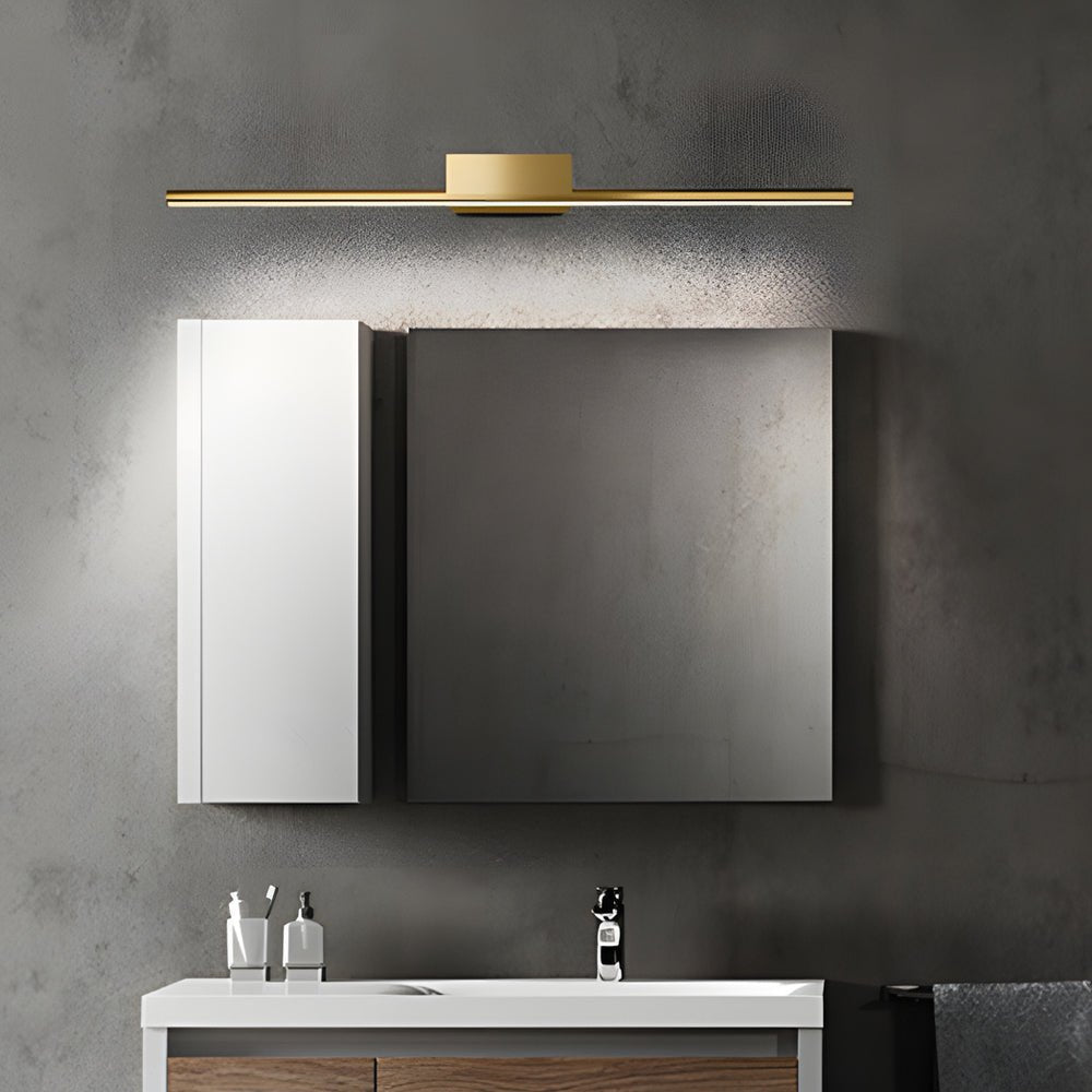 WINTERBOURNE BRUSHED BRASS RECTILINEAR VANITY ILLUMINATOR WITH SLEEK CYLINDRICAL FORM