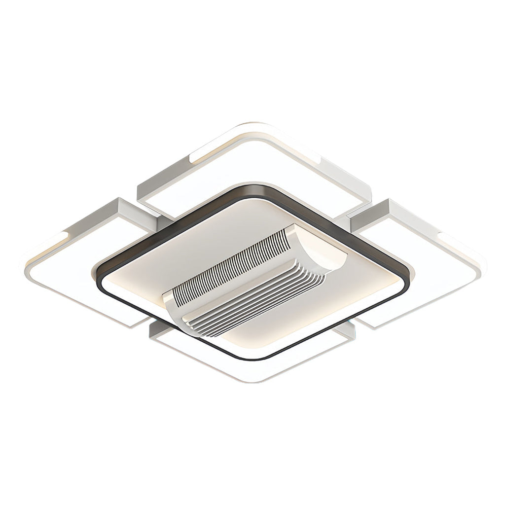 1. **WINSLOW AURORA AIRFLOW LAMP**  
   A modern bladeless ceiling fan featuring a full spectrum LED light, designed for optimal airflow and illumination.

2. **CAVENDISH LUMINAIRE CEILING FAN**  
   A sophisticated bladeless fan with integrated LED light
