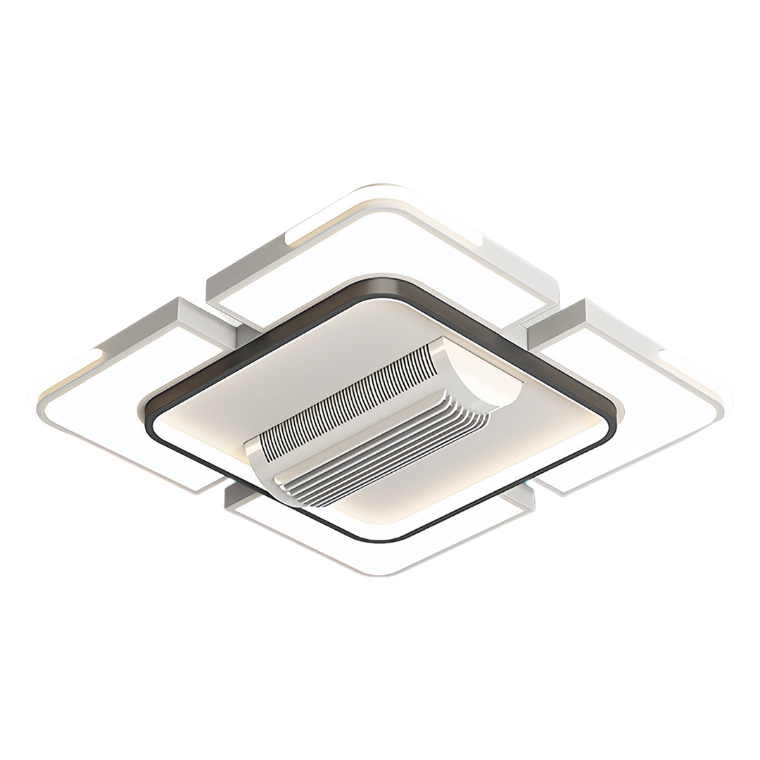 1. **WINSLOW AURORA AIRFLOW LAMP**  
   A modern bladeless ceiling fan featuring a full spectrum LED light, designed for optimal airflow and illumination.

2. **CAVENDISH LUMINAIRE CEILING FAN**  
   A sophisticated bladeless fan with integrated LED light