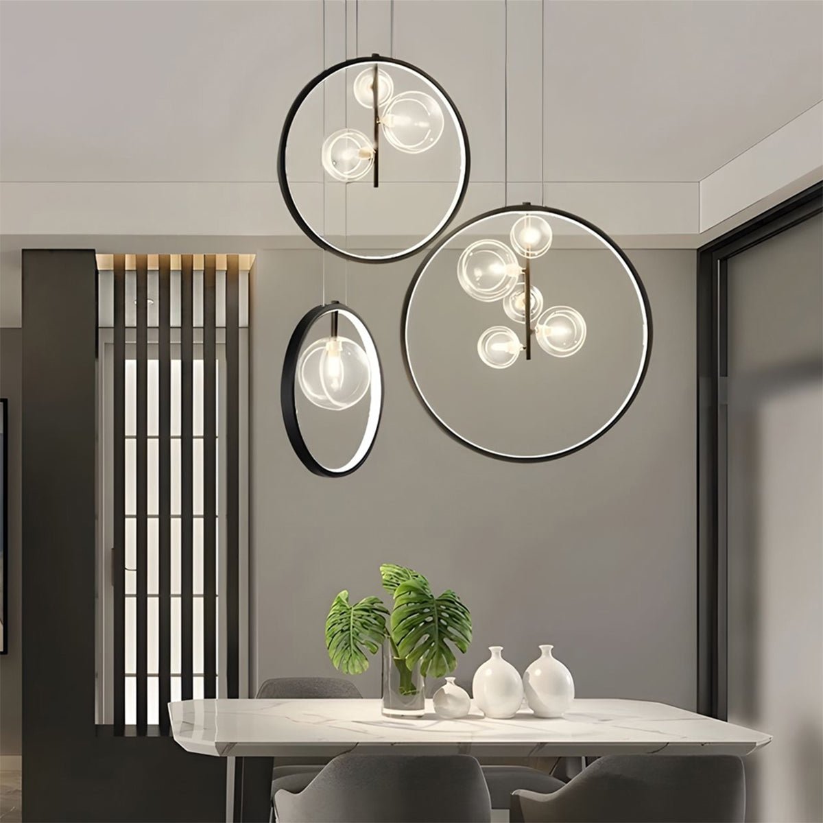 RAVENSDALE BUBBLE GLASS HANGING LAMP WITH LED ILLUMINATION FOR DINING SPACES