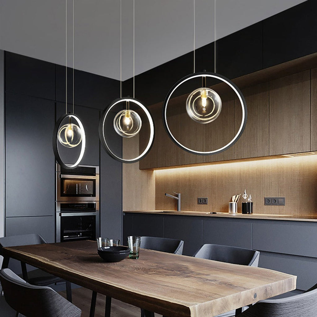 RAVENSDALE BUBBLE GLASS HANGING LAMP WITH LED ILLUMINATION FOR DINING SPACES