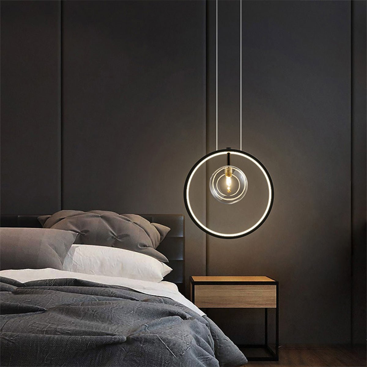 RAVENSDALE BUBBLE GLASS HANGING LAMP WITH LED ILLUMINATION FOR DINING SPACES