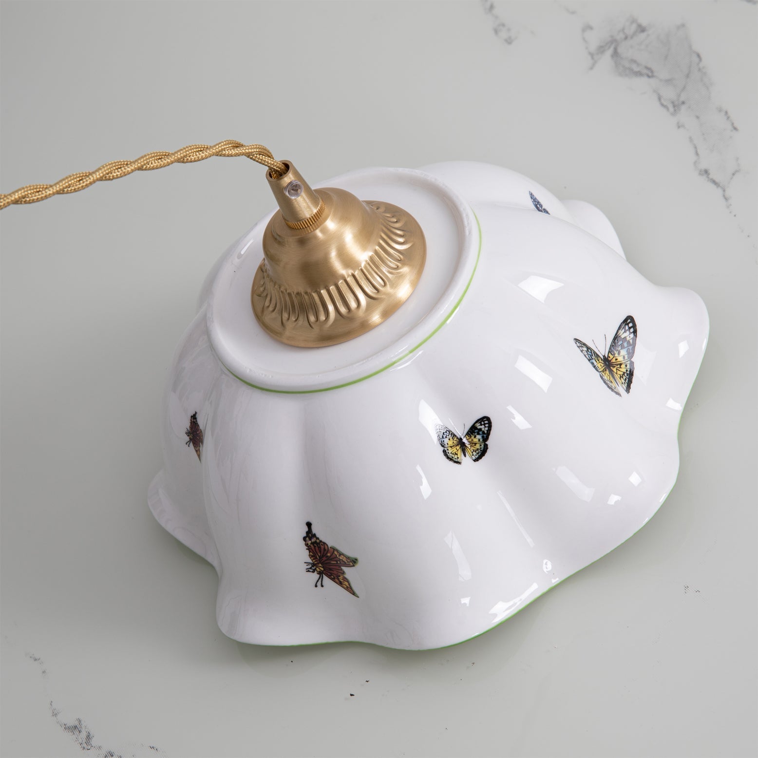 THISTLEWIND PORCELAIN BUTTERFLY HANGING LAMP
