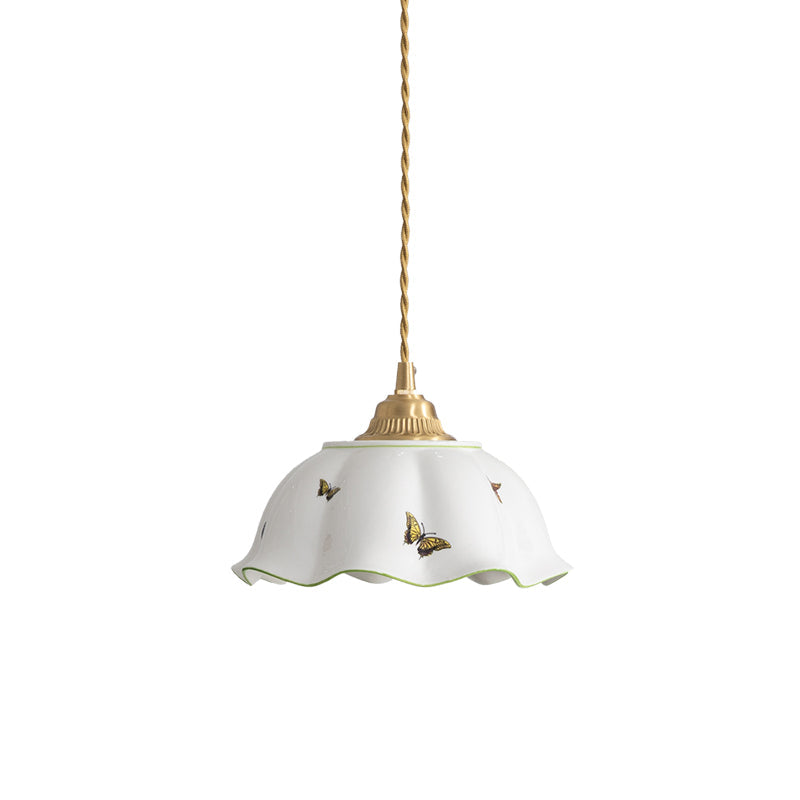 THISTLEWIND PORCELAIN BUTTERFLY HANGING LAMP