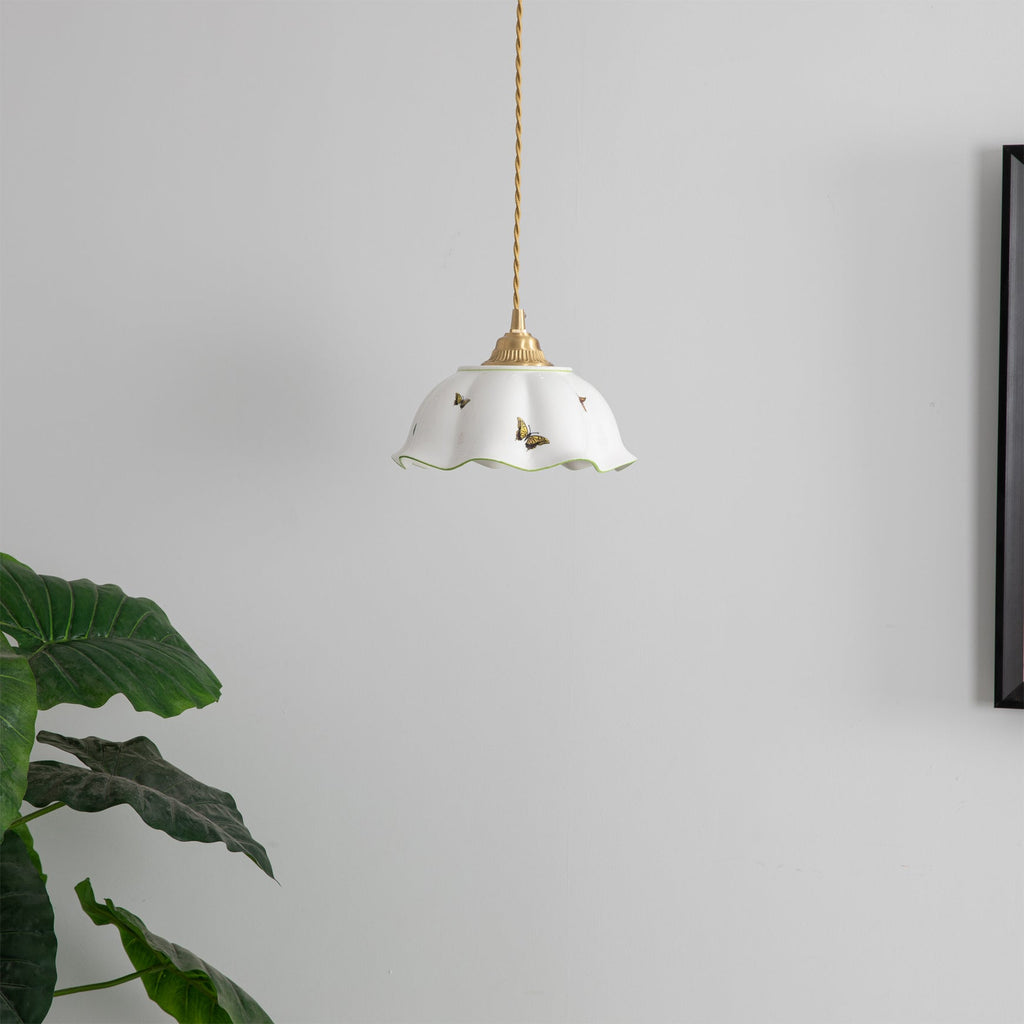 THISTLEWIND PORCELAIN BUTTERFLY HANGING LAMP