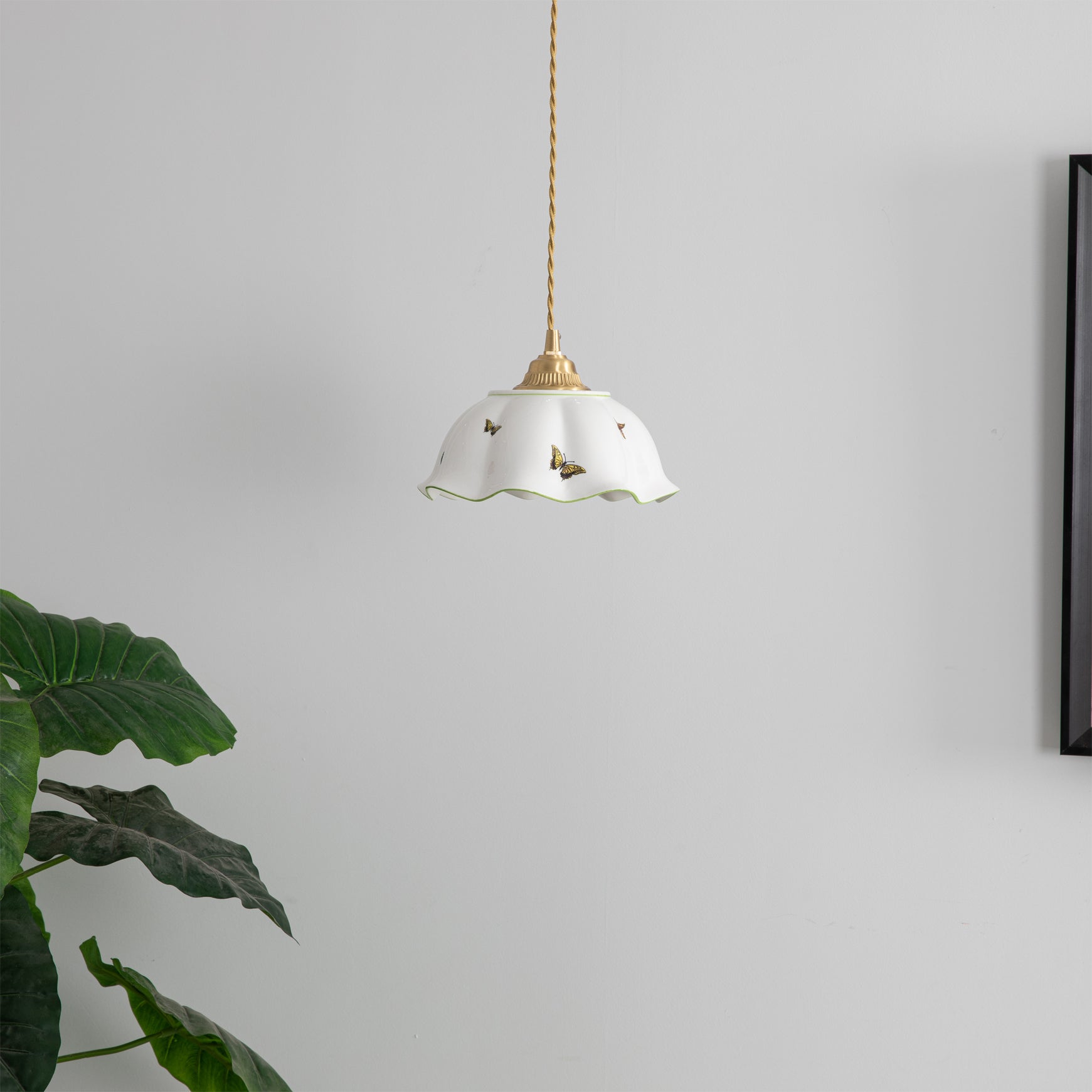 THISTLEWIND PORCELAIN BUTTERFLY HANGING LAMP