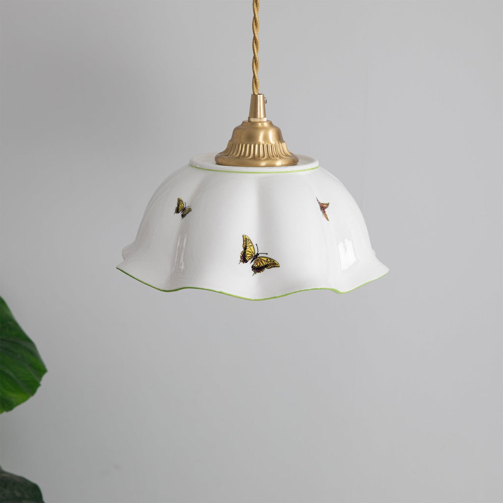 THISTLEWIND PORCELAIN BUTTERFLY HANGING LAMP