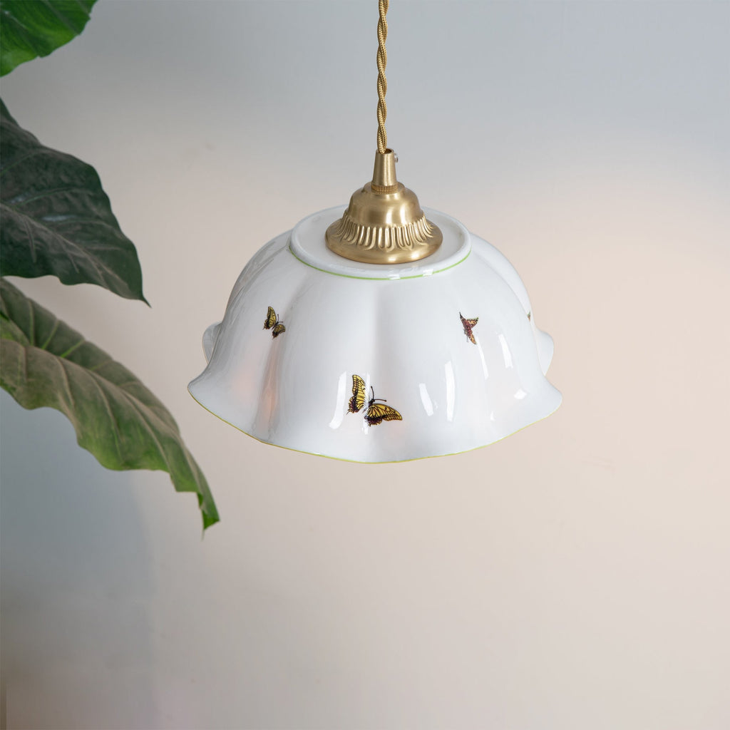 THISTLEWIND PORCELAIN BUTTERFLY HANGING LAMP