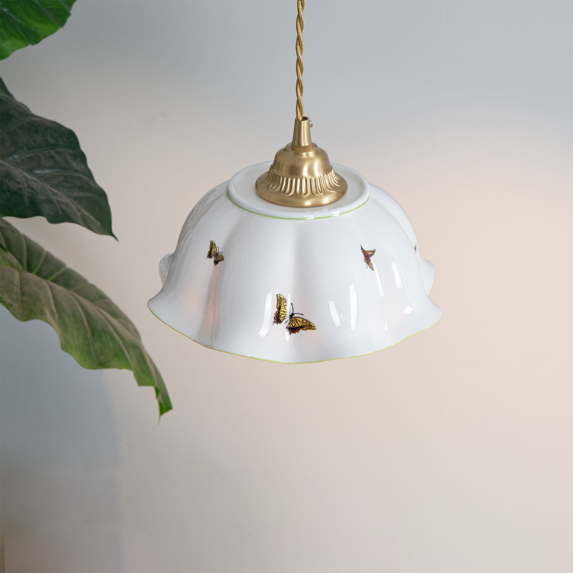 THISTLEWIND PORCELAIN BUTTERFLY HANGING LAMP