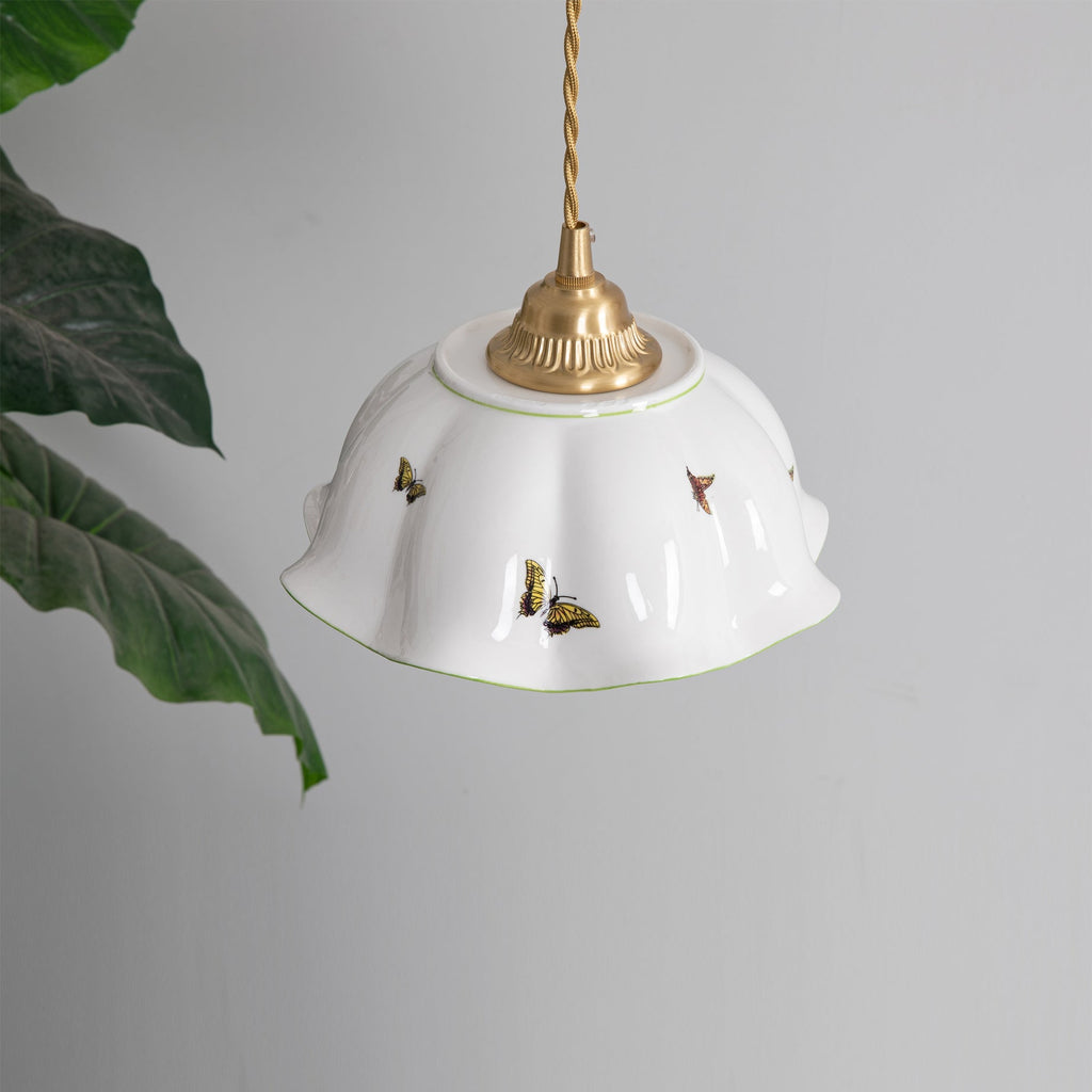 THISTLEWIND PORCELAIN BUTTERFLY HANGING LAMP