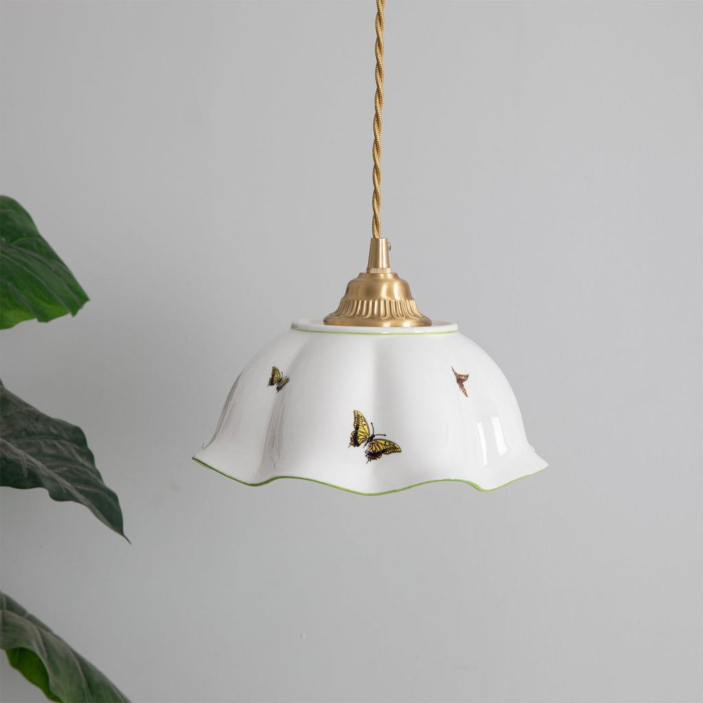 THISTLEWIND PORCELAIN BUTTERFLY HANGING LAMP