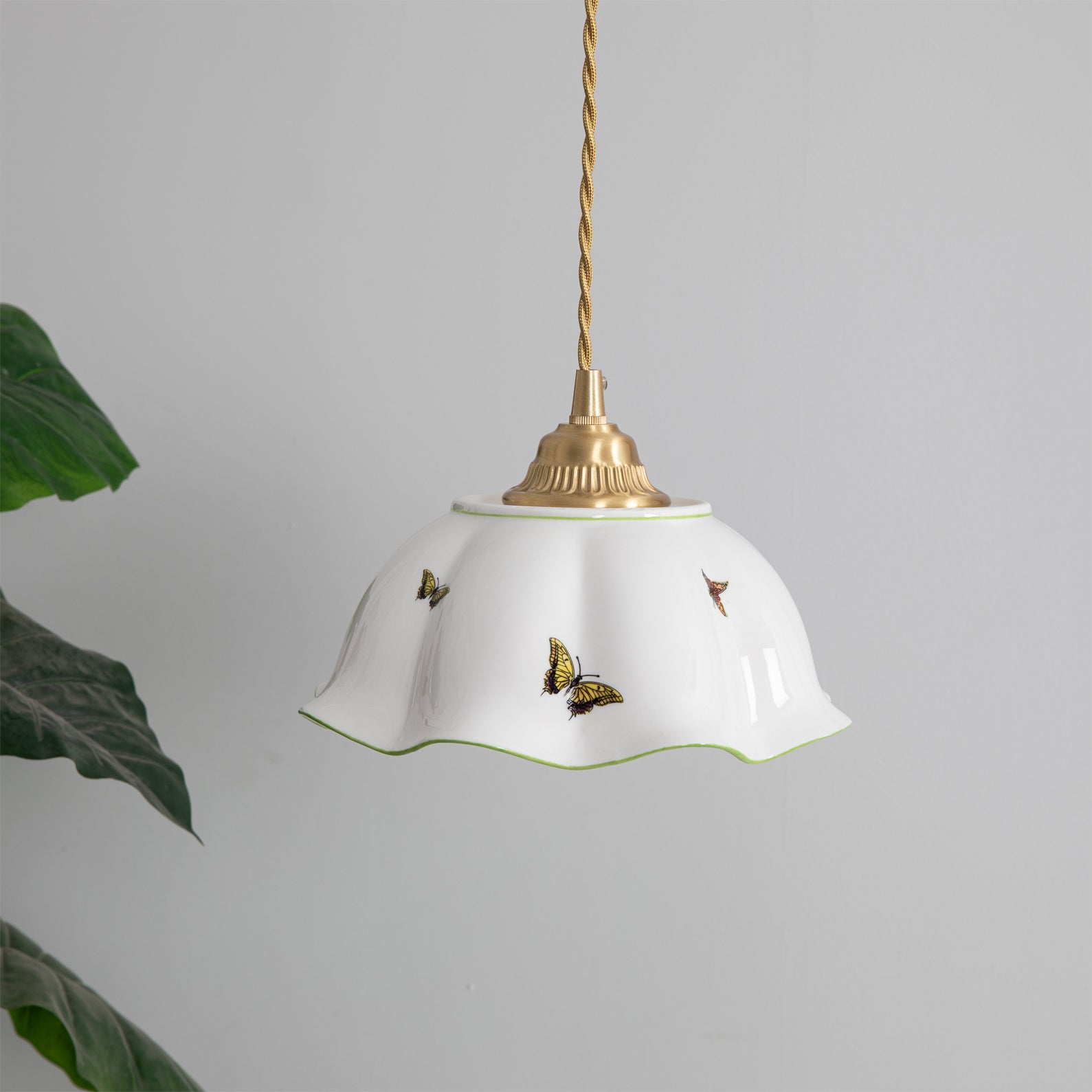 THISTLEWIND PORCELAIN BUTTERFLY HANGING LAMP