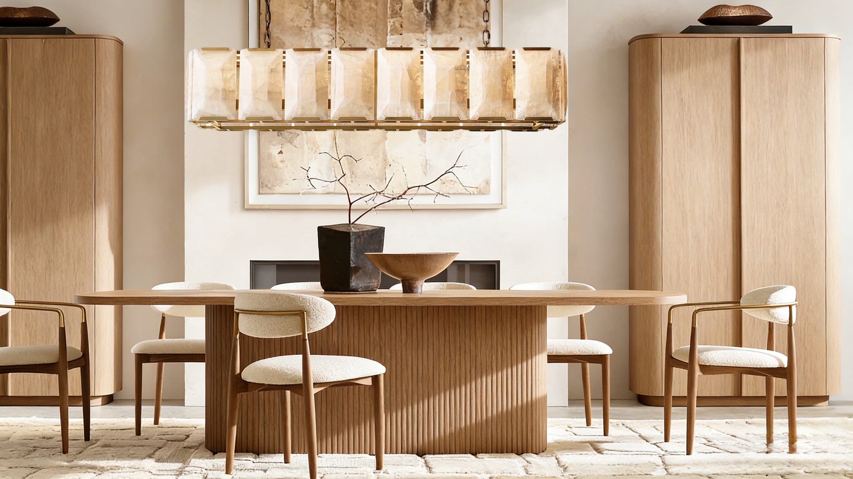 VILLENEUVE CALCITE RECTANGULAR CEILING LUMINAIRE