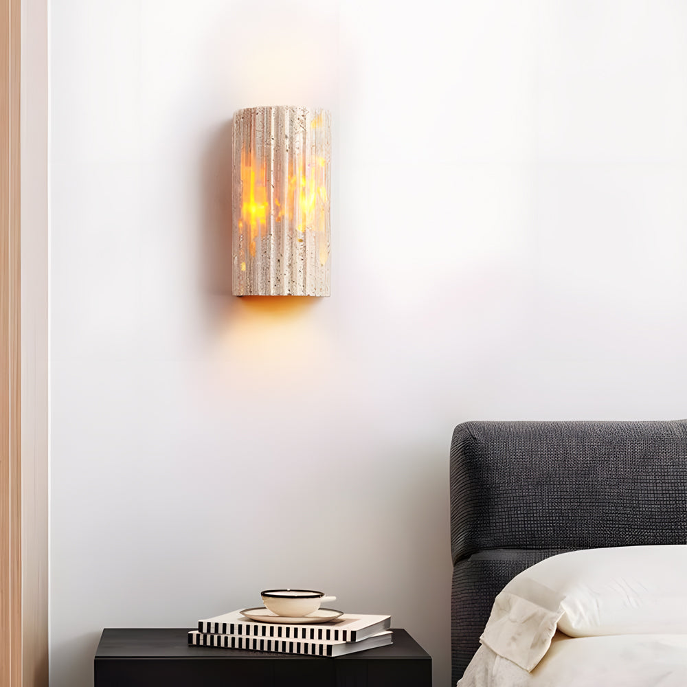 WINCHESTER RECTANGULAR WALL SCONCE WITH DUAL ILLUMINATION IN FAUX ALABASTER