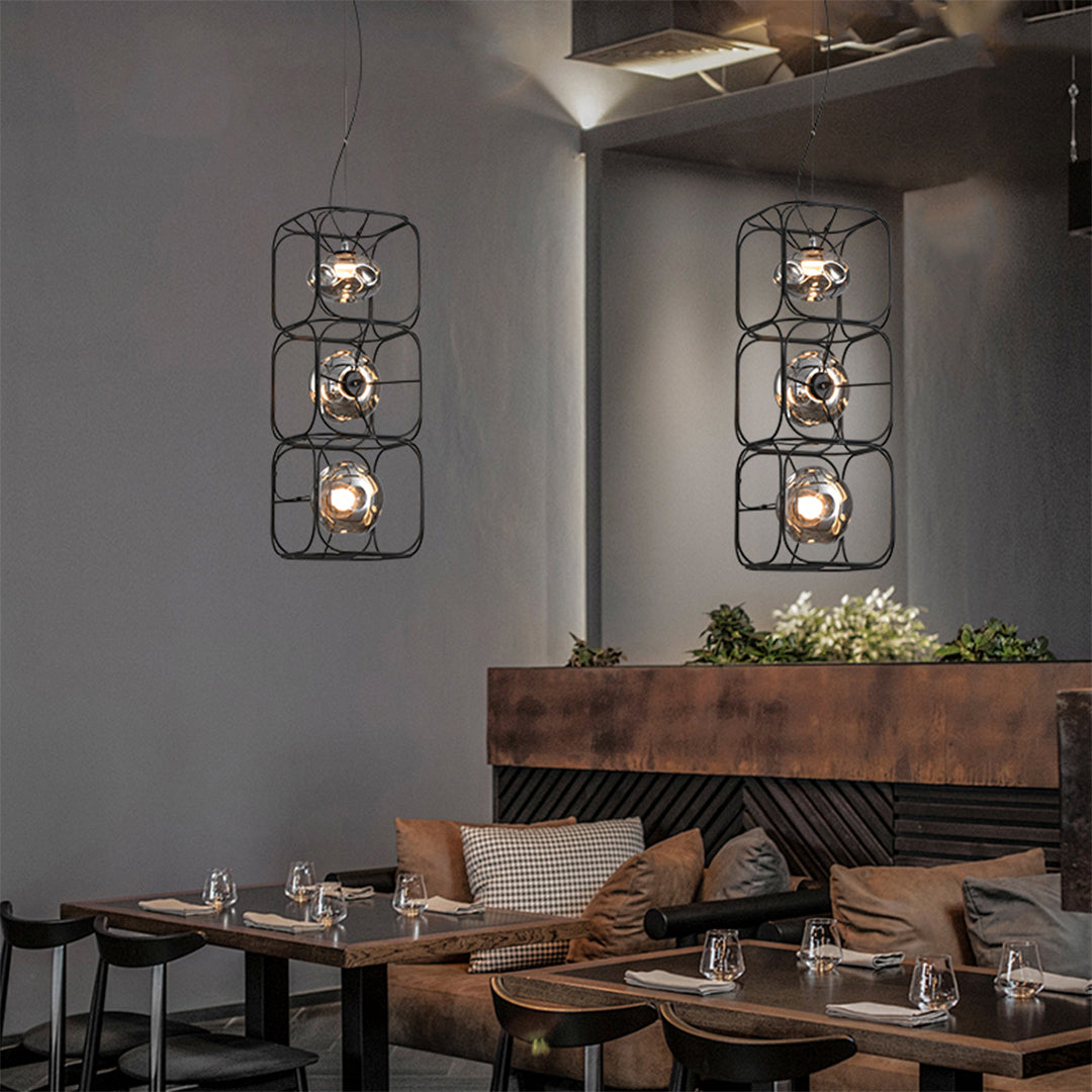 RAVENWOOD GEOMETRIC CAGE LED HANGING LANTERN
