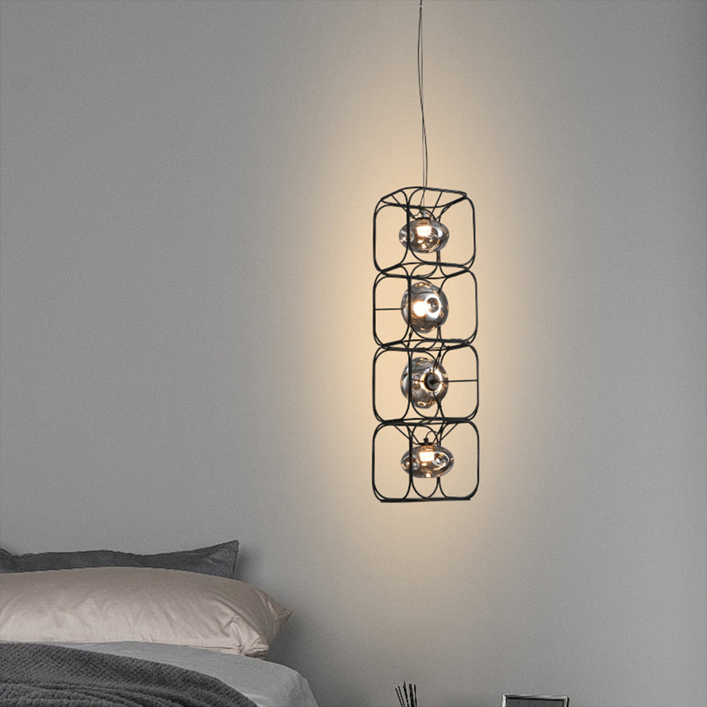 RAVENWOOD GEOMETRIC CAGE LED HANGING LANTERN
