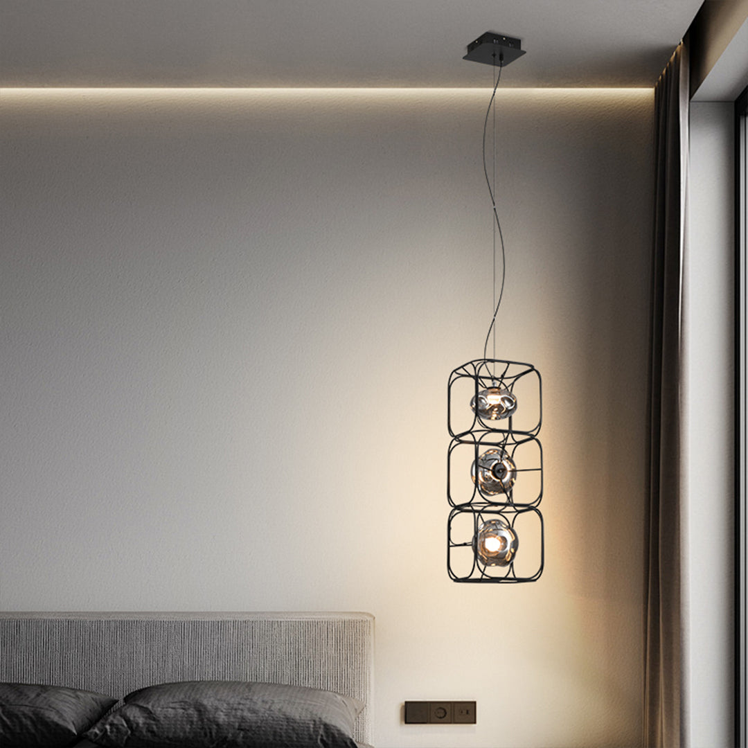 RAVENWOOD GEOMETRIC CAGE LED HANGING LANTERN