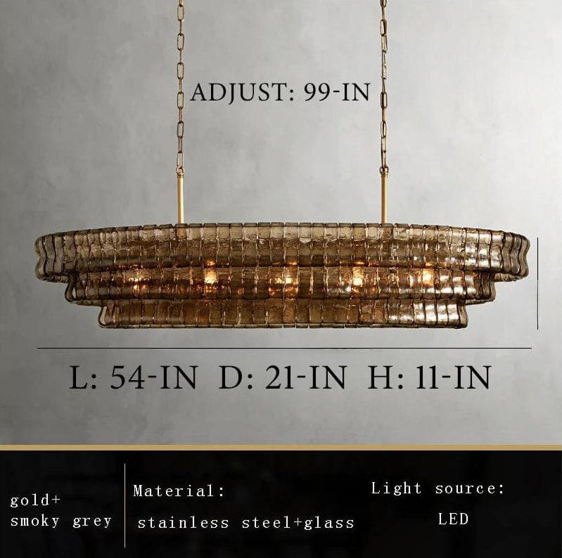 VITTORIO SMOKED GLASS OVATE CEILING LANTERN
