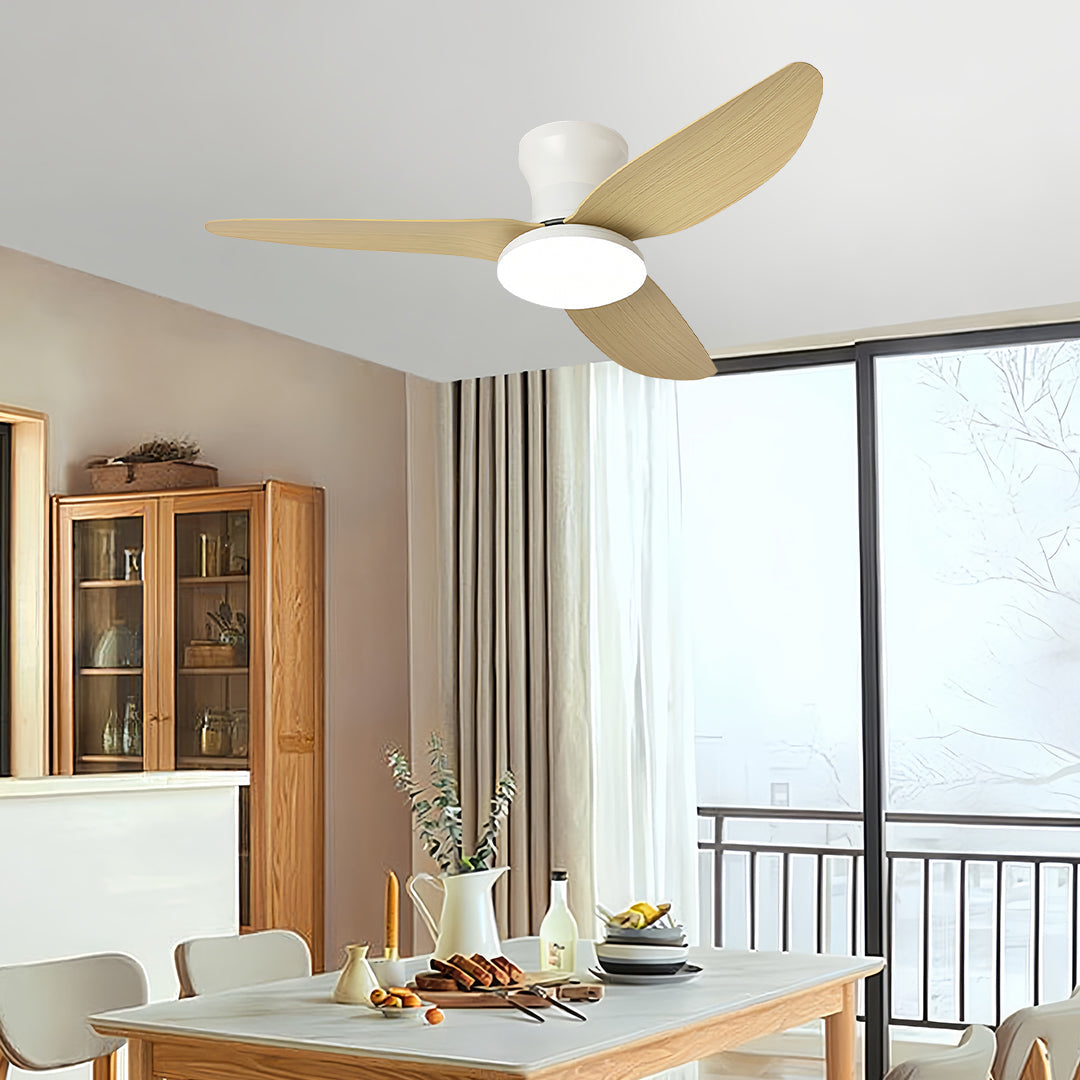 WINDSOR WHISPER 3-BLADE CEILING FAN WITH DIMMABLE LIGHT AND REMOTE CONTROL