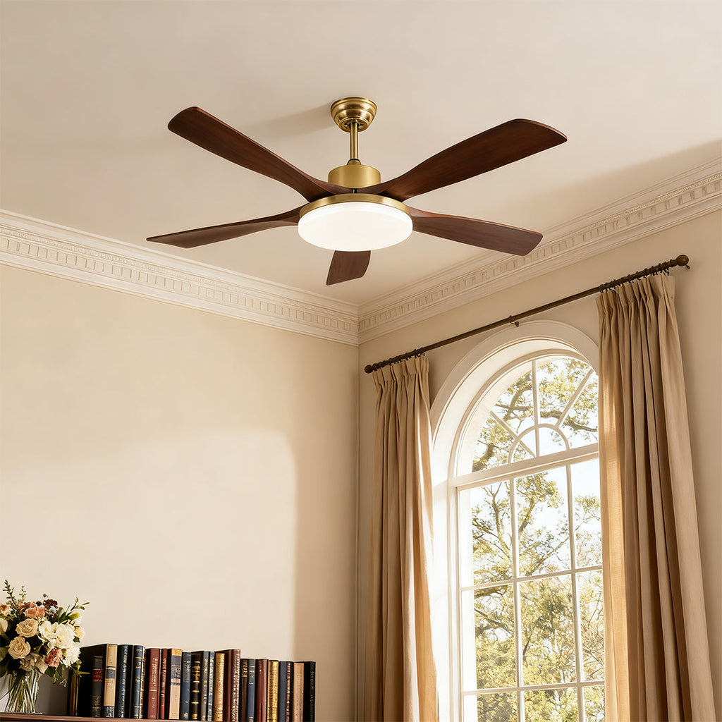 WHITGIFT WOODEN TRIO CEILING LIGHT FAN WITH REMOTE