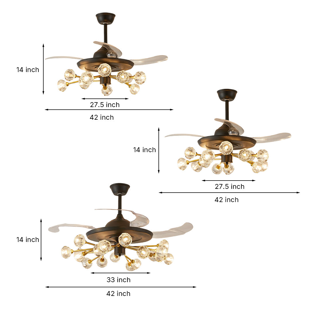 FENWICK CRYSTAL LUMINAIRE CEILING FAN