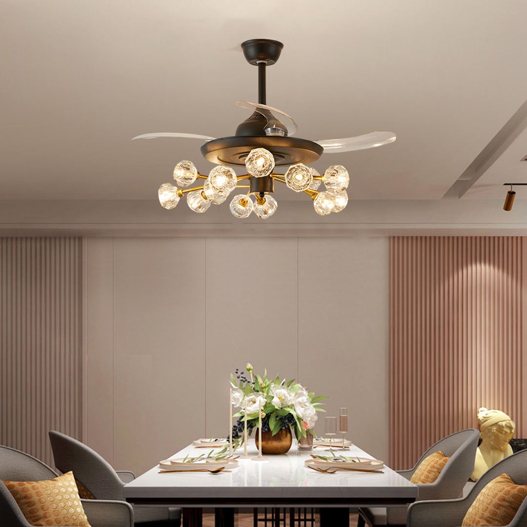 FENWICK CRYSTAL LUMINAIRE CEILING FAN