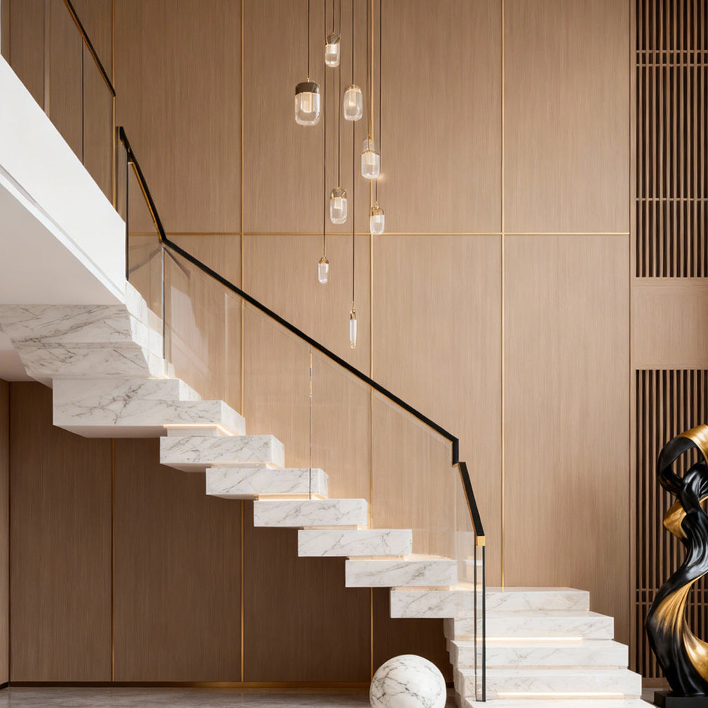 WINDSOR CRYSTAL DRAPED STAIRCASE CHANDELIER