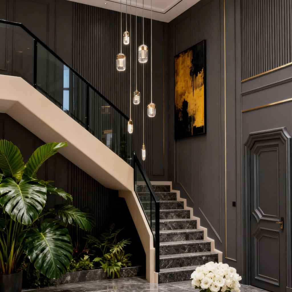 WINDSOR CRYSTAL DRAPED STAIRCASE CHANDELIER