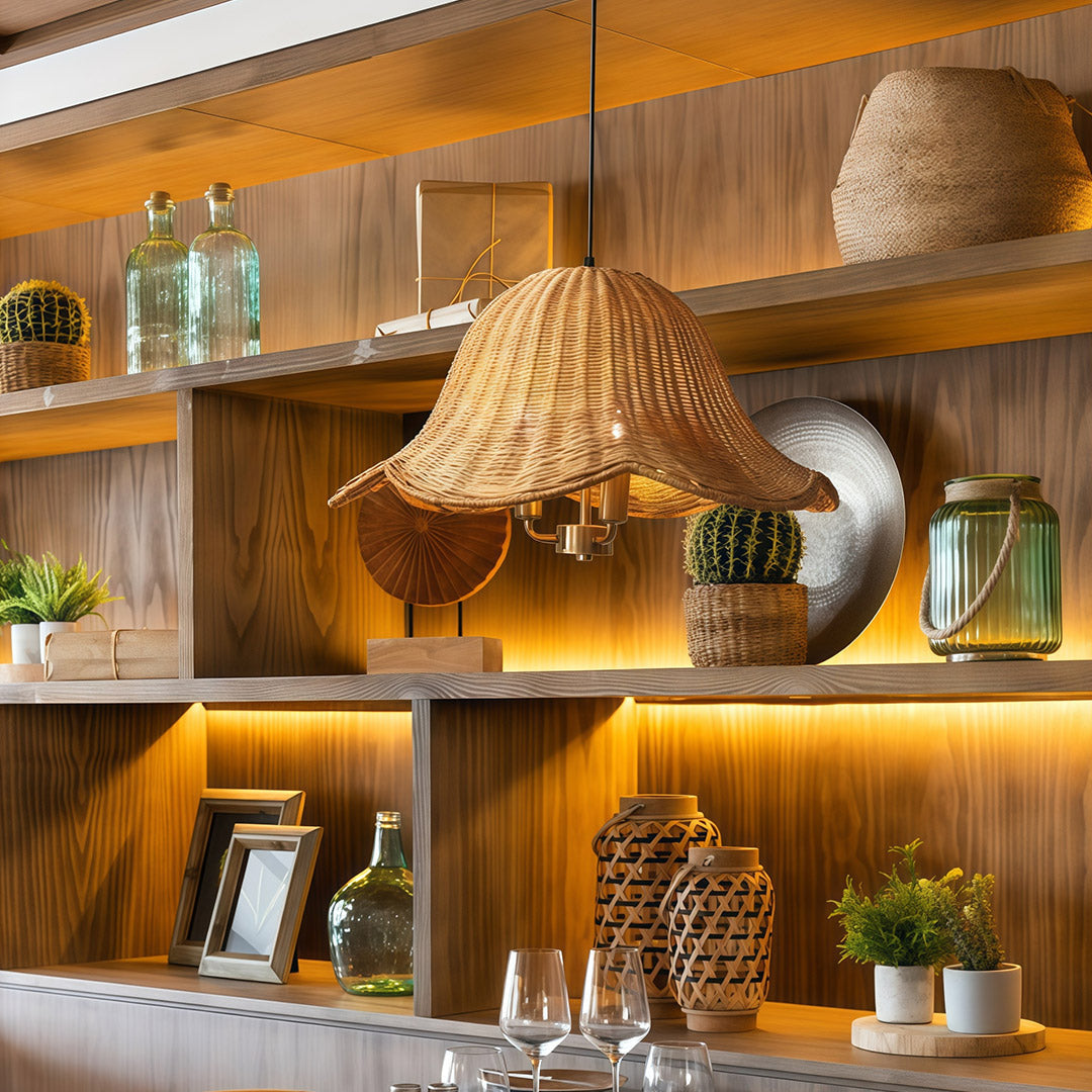 WINCHESTER WOVEN RATTAN CEILING LANTERN