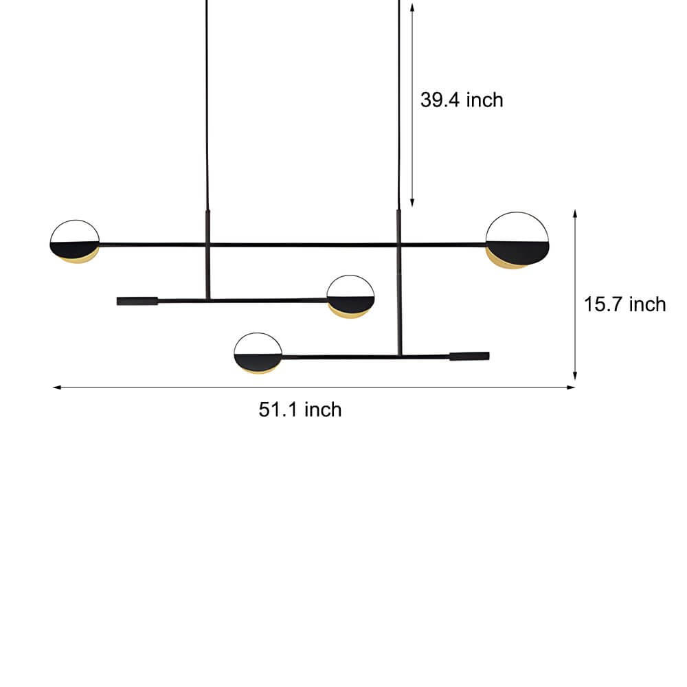 WINTHORPE MODERN IRON LINEAR PENDANT WITH VARIABLE LIGHTING