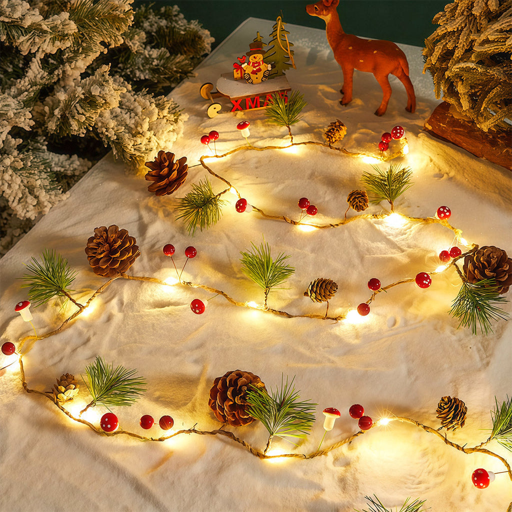 1. **WILLOUGHBY TWINKLING ORB STRING LIGHTS** - A charming duo of luminous orbs designed to drape gracefully, perfect for adding a festive glow to any holiday setting.

2. **TAVISTOCK ILLUMINATED GARLAND SET** - A delightful pair of radiant garlands, idea