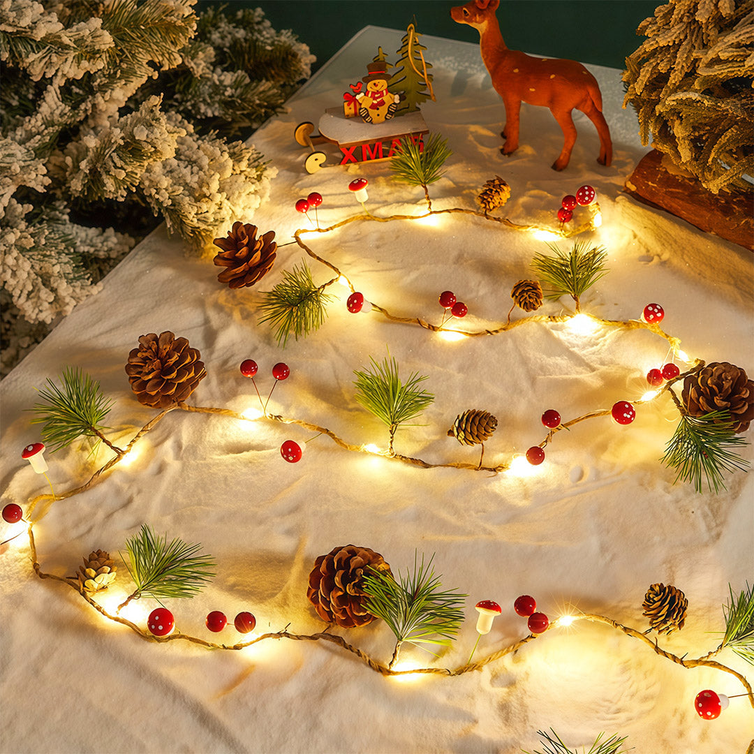 1. **WILLOUGHBY TWINKLING ORB STRING LIGHTS** - A charming duo of luminous orbs designed to drape gracefully, perfect for adding a festive glow to any holiday setting.

2. **TAVISTOCK ILLUMINATED GARLAND SET** - A delightful pair of radiant garlands, idea