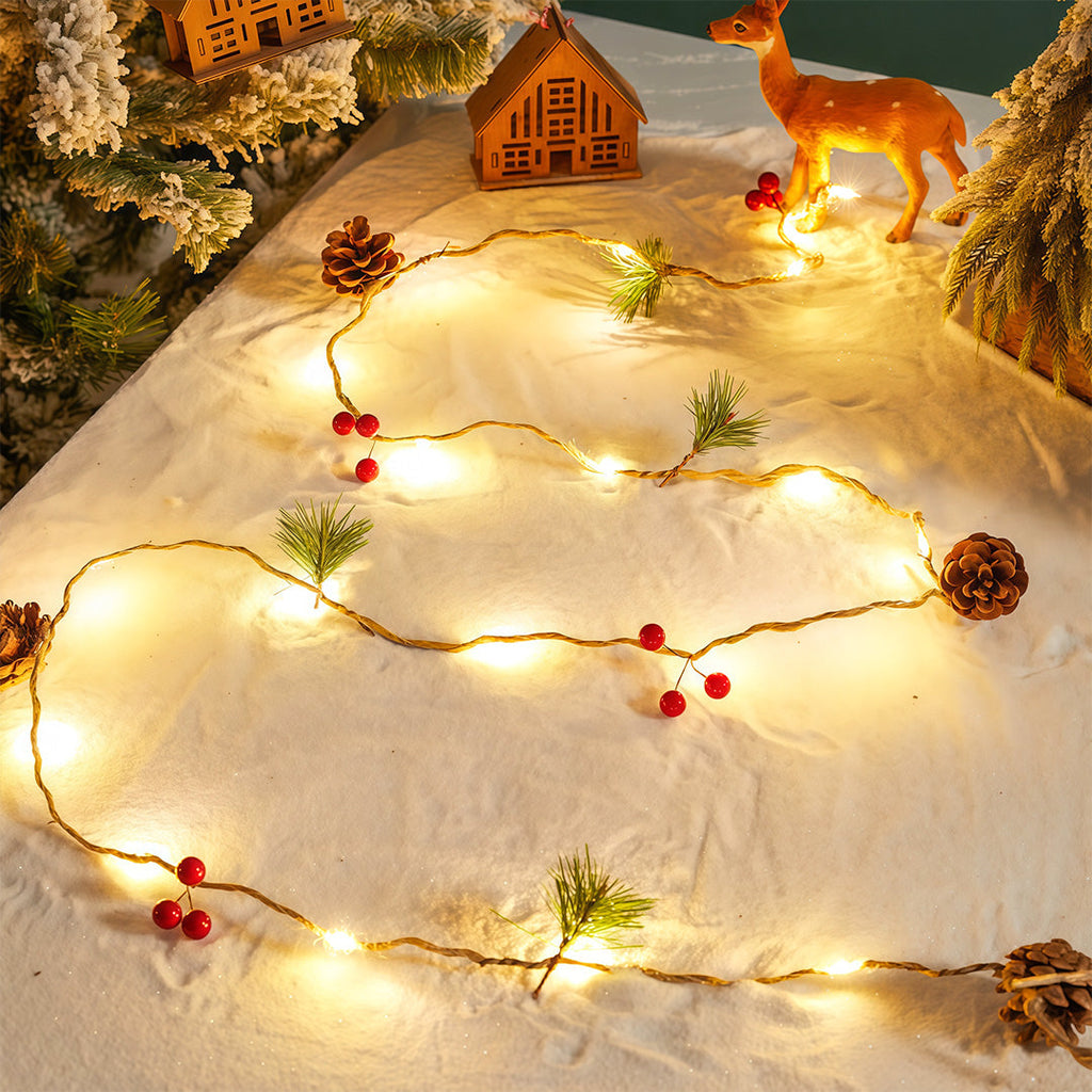 1. **WILLOUGHBY TWINKLING ORB STRING LIGHTS** - A charming duo of luminous orbs designed to drape gracefully, perfect for adding a festive glow to any holiday setting.

2. **TAVISTOCK ILLUMINATED GARLAND SET** - A delightful pair of radiant garlands, idea