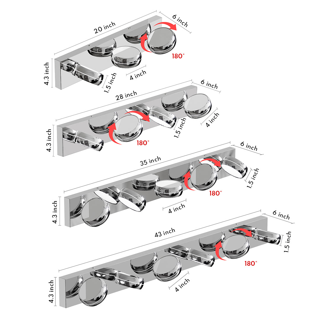 WINDSOR ALUMINUM REFLECTIVE VANITY ILLUMINATOR