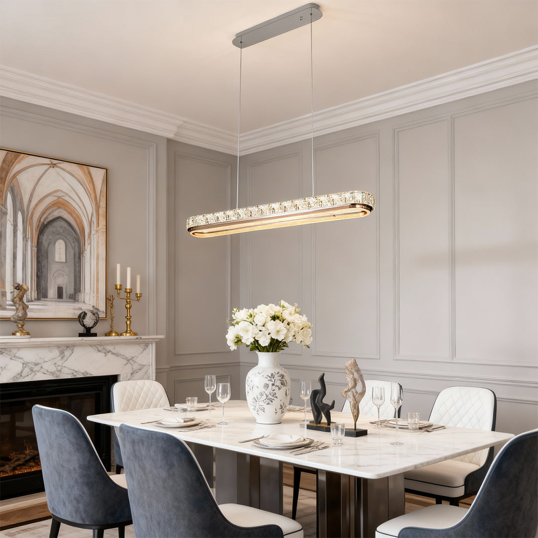 WINDSOR CRYSTAL STRAND LINEAR PENDANT LIGHT
