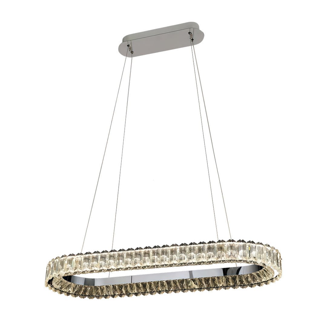 "HALCYON RINGED CEILING LUMINAIRE"  
This sophisticated fixture features a sleek, circular design that embodies minimalist luxury, casting a warm glow while enhancing the ambiance of any space.
