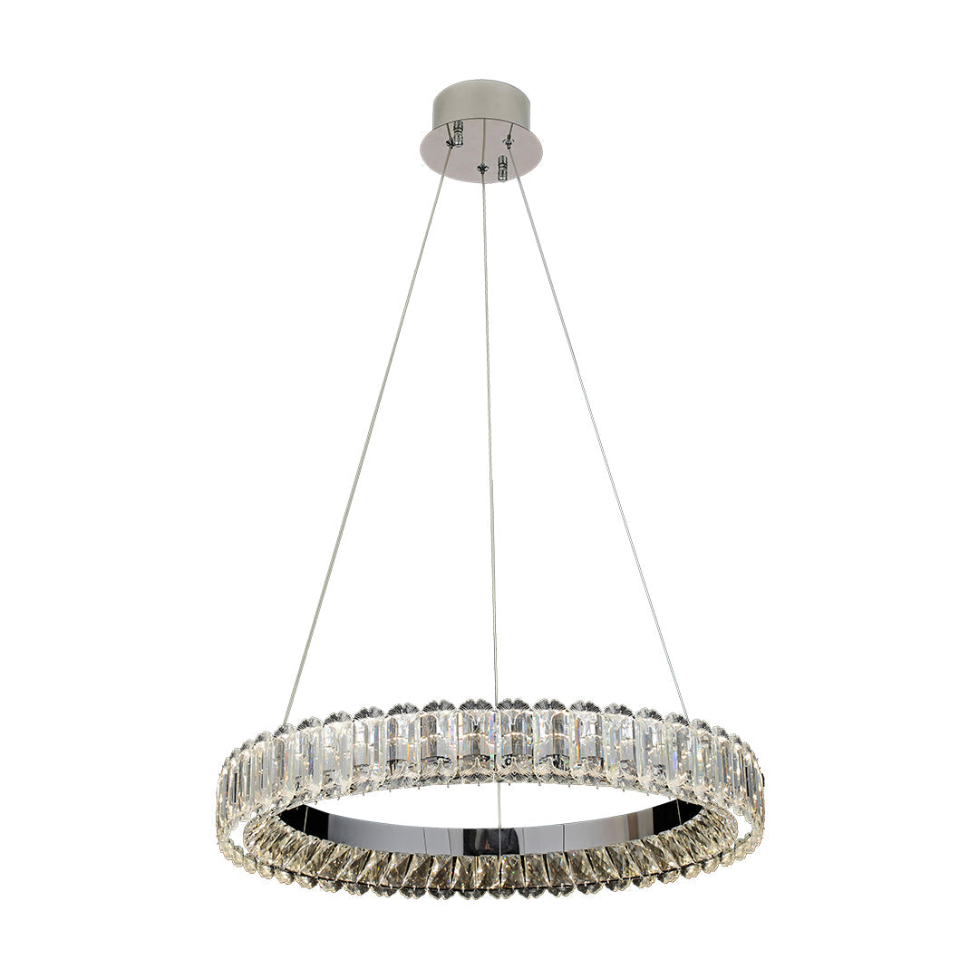 "HALCYON RINGED CEILING LUMINAIRE"  
This sophisticated fixture features a sleek, circular design that embodies minimalist luxury, casting a warm glow while enhancing the ambiance of any space.