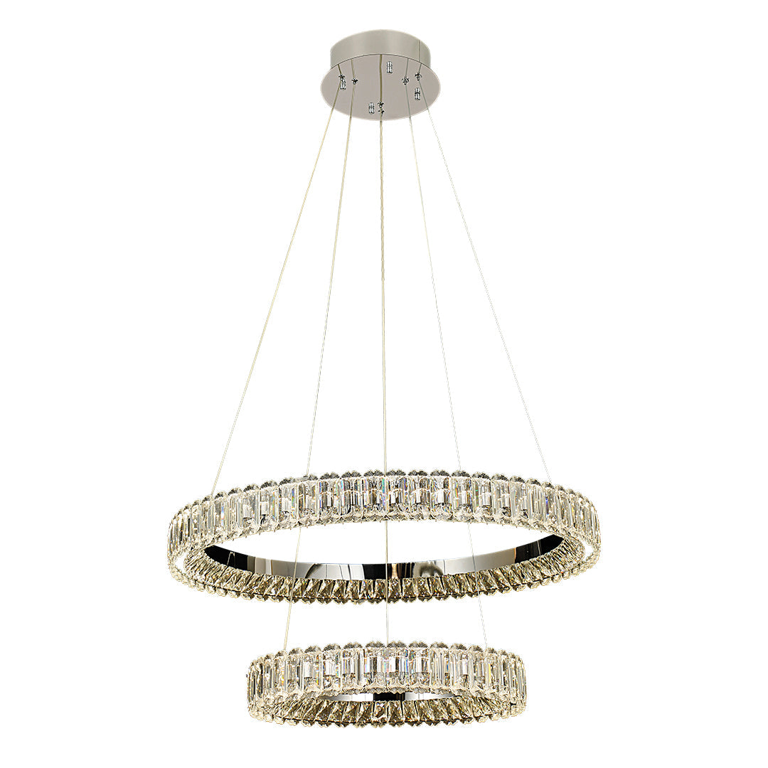 "HALCYON RINGED CEILING LUMINAIRE"  
This sophisticated fixture features a sleek, circular design that embodies minimalist luxury, casting a warm glow while enhancing the ambiance of any space.