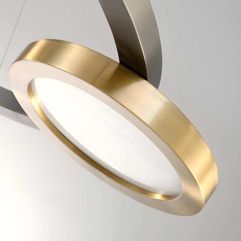 CHARLESTON PEARL BLACK AND BRASS MULTI-RING SUSPENSION CHANDELIER