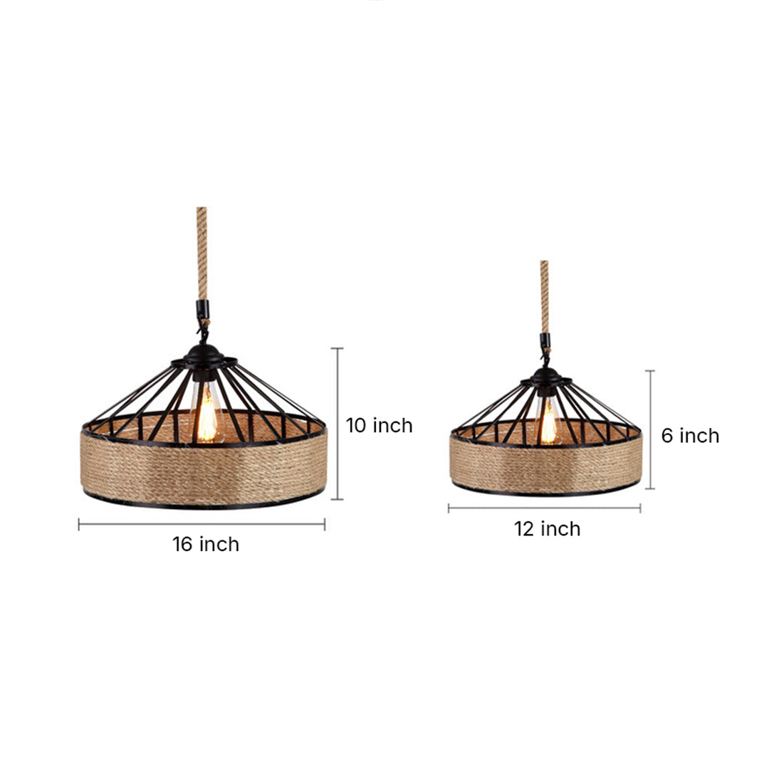 WINDSOR HEMP-WRAPPED CIRCULAR CEILING LANTERN