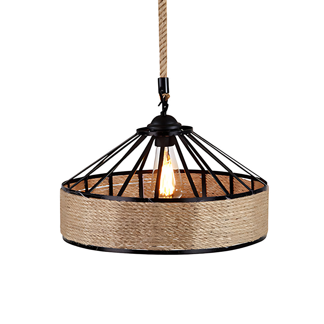 WINDSOR HEMP-WRAPPED CIRCULAR CEILING LANTERN