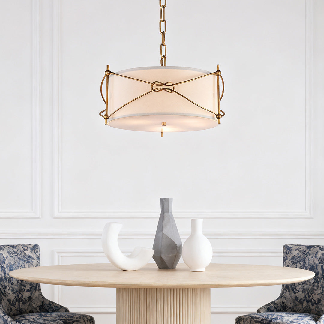 WINTERFORD IVORY DRUM PENDANT WITH GOLD ACCENTS