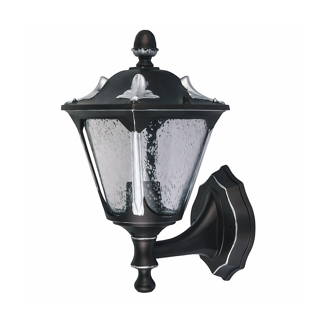 WINTHORPE WEATHERED ALUMINUM WALL LANTERN WITH GLASS ENCLOSURE