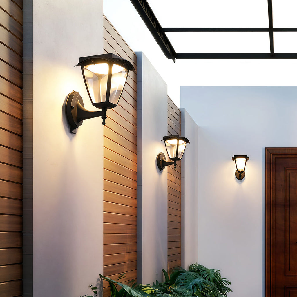 RAVENHURST BLACK SOLAR WALL LANTERN