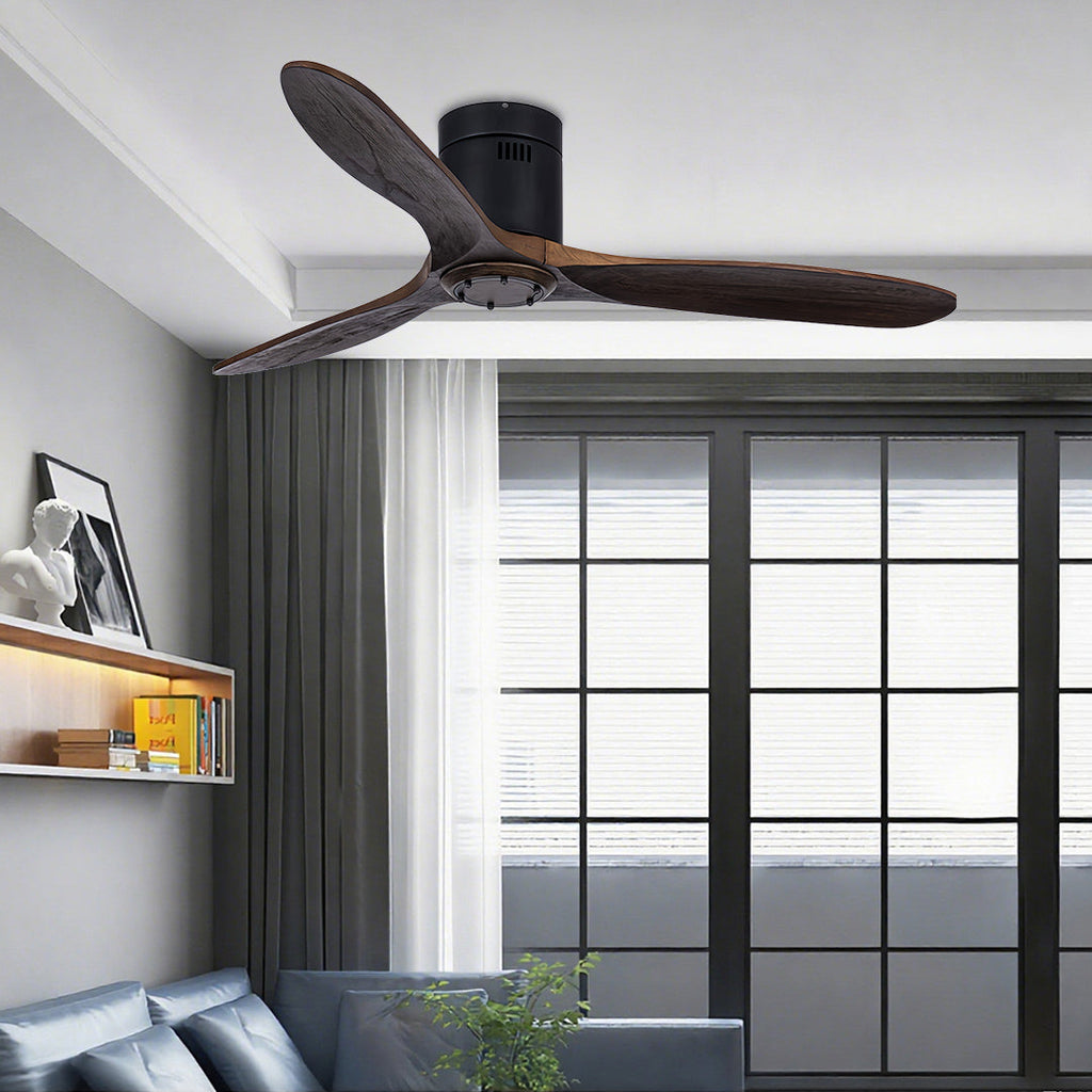 THORNBURY OAK TRIO CEILING FAN WITH LED ILLUMINATION AND REMOTE CONTROL