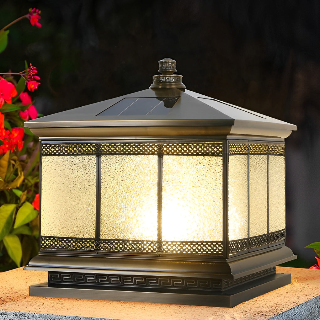 WINTERBOURNE SOLAR-POWERED COPPER GATE LANTERN