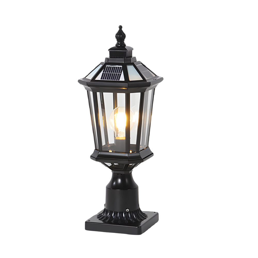 WINDSOR SOLAR GARDEN COLUMN LIGHTS WITH WATERPROOF DESIGN