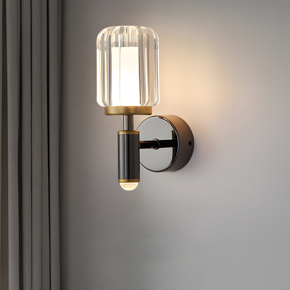 WINTHROP CLEAR ACRYLIC WALL SCONCE WITH ALUMINUM TRIM FOR MODERN SPACES